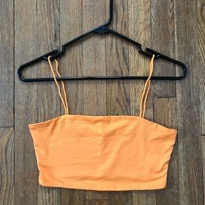 Worn once. Stretchy orange crop top